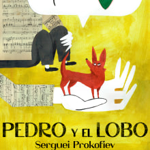 Pedro y el Lobo. Traditional illustration, Collage, Poster Design, Acr, lic Painting, and Editorial Illustration project by Albert Plaza Nualart - 01.08.2024