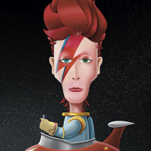 Space Oddity, tributo a Bowie. Un proyecto de Ilustración digital de Roselino López Ruiz - 10.01.2024