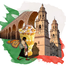 Collage de mi ciudad - Morelia, México. Fotografia, Design gráfico, Colagem, Retoque fotográfico e Ilustração digital projeto de Casandra S - 11.01.2024