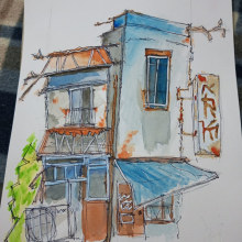 My project for course: Expressive Architectural Sketching with Colored Markers. Esboçado, Desenho, Ilustração arquitetônica, Sketchbook e Ilustração com tinta projeto de Labeeb tarakhan - 11.01.2024