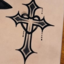 Gotic cross. Desenho de tatuagens projeto de Ariane Massa - 15.01.2024