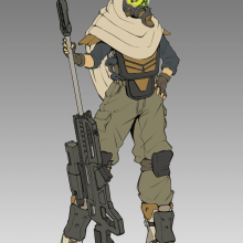 Female Desert Sniper. Un proyecto de Diseño de personajes y Concept Art de Ben Lutz - 21.01.2024