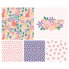 Bunnies & Blooms Collection by Bonnie Marilynne. Un proyecto de Diseño gráfico, Diseño de producto, Pattern Design e Ilustración digital de bonniemarilynne - 16.01.2024