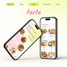 Tarte - The Recipe App. Projekt z dziedziny UX / UI, Kuchnia, Projektowanie aplikacji mobiln i ch użytkownika Polina Jegorowa - 05.12.2023