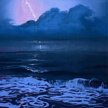 "Stormy Seas" (Tutorial Painting). Un proyecto de Artesanía, Bellas Artes, Pintura, Creatividad y Pintura al óleo de Daphne Frizzle - 23.01.2024