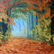 "Autumn" (Tutorial Painting). Un proyecto de Artesanía, Bellas Artes y Pintura de Daphne Frizzle - 23.01.2024