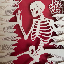 Papercut: la muerte en su jardín. Un proyecto de Ilustración tradicional, Artesanía, Papercraft, Stor, telling, Encuadernación, Ilustración infantil y DIY de Alex Sifuentes - 28.01.2024
