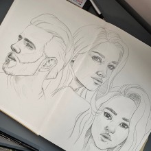 Mon projet du cours : Carnet de portraits : explorez le visage humain. Sketching, Drawing, Portrait Drawing, Artistic Drawing, and Sketchbook project by Mélissa Giroux - 01.29.2024