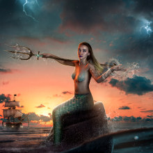 Mi proyecto del curso: sirena . Photograph, Photograph, Post-production, VFX, Photo Retouching, Fine-Art Photograph, Color Correction, Photographic Composition, and Photomontage project by pedro fernandez - 01.29.2024