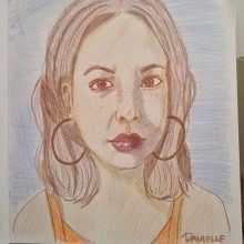 Meu projeto do curso: Desenho de retratos vibrantes com lápis de cor. Drawing, Portrait Drawing, Sketchbook, and Colored Pencil Drawing project by Danielle Ferreira Czmyr - 02.04.2024