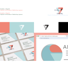 Diseño de marca - Double 7 Digital. Projekt z dziedziny Design, Br, ing i ident, fikacja wizualna, Projektowanie logot i pów użytkownika Ulises Martinez - 09.03.2023