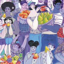 El Universo de la Fruta. Een project van Traditionele illustratie van Sonia Alins Miguel - 29.09.2023