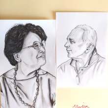 My parents. Pencil Drawing, Drawing, and Portrait Drawing project by ilaria.ghirotti - 10.06.2023