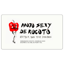 Etiquetado para Mojo sexy de Rocoto. Un proyecto de Ilustración tradicional, Diseño gráfico y Diseño de producto de Miriam Godoy Pérez - 04.04.2022