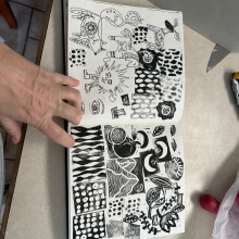My project for course: Sketchbooking with Handmade Stamps. Ilustração tradicional, Pattern Design, Estampagem, Sketchbook, e Gravura projeto de Ginger Parkinson - 13.02.2024