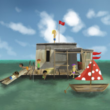 My Final Project. I call it Pirate Clubhouse . Un progetto di Illustrazione tradizionale, Illustrazione digitale e Arte concettuale di David Smith - 16.02.2024