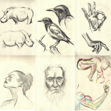 Bocetos diarios para mejorar mis técnicas de dibujo. Un proyecto de Bocetado, Dibujo a lápiz, Dibujo, Dibujo de Retrato, Sketchbook y Dibujo anatómico de Diego Maenza - 16.02.2024
