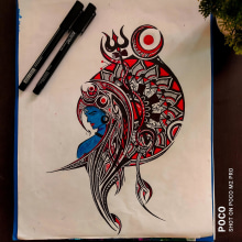 Shiva tribal mandala art. Design, Traditional illustration, Character Design, Fine Arts, Graphic Design, Painting, and Sketching project by Rohit Rohit - 05.29.2022