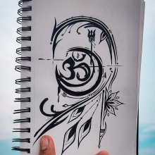 Om tribal illustration . Design, Traditional illustration, Arts, Crafts, Fine Arts, Graphic Design, Concept Art, and Artistic Drawing project by Rohit Rohit - 05.24.2023