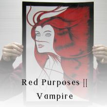 Red Purposes II - Vampire. Design, Painting, Creativit, Pencil Drawing, Drawing, Poster Design, Artistic Drawing & Instagram project by Mikel Urtasun Osacar - 09.16.2012