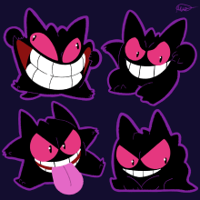 Gengar In My Style. Design, Character Design, Vector Illustration, and Digital Illustration project by Mikey Scudamore - 02.20.2024
