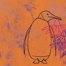 The Penguin Loves Flowers GIF - procreated animation (Procreate für Anfänger: lerne digitales Zeichnen) . Animação 2D, Desenho digital, Pintura digital e Ilustração animada projeto de steffiotto - 20.02.2024