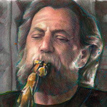 Realistic portrait of a saxophonist. Traditional illustration, Music, Pencil Drawing, Drawing, Watercolor Painting, Portrait Illustration, Portrait Drawing, Realistic Drawing, Artistic Drawing, and Colored Pencil Drawing project by Mentiradeloro Esther Cuesta - 02.19.2024