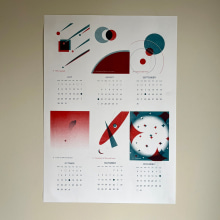 Astronomic Calendar 2024 - My project for course: Introduction to Risograph Printing . Un proyecto de Artesanía, Diseño gráfico, Pattern Design, Estampación y Diseño de papelería				 de Santiago Ardila - 27.02.2024