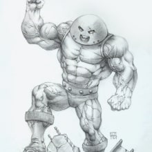 Juggernaut X-men - Geter Andreotti. Un proyecto de Ilustración tradicional, Diseño de personajes, Cómic, Dibujo a lápiz y Dibujo anatómico de Geter Andreotti - 02.03.2024