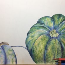 Farmers Market Pumpkins. Fine Arts, Pencil Drawing, and Colored Pencil Drawing project by Gretchen - 03.04.2024