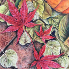 Fall at Your Feet. Fine Arts, Pencil Drawing, Drawing, and Colored Pencil Drawing project by Gretchen - 03.05.2024