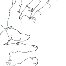 ogni tanto leve_disegno alla cieca di mano. Desenho projeto de Claudio Patanè - 05.03.2024