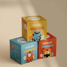 HEYKIDS. Un proyecto de Br, ing e Identidad, Packaging, Naming, Comunicación y Estrategia de marca						 de VANESA GARCÍA STUDIO - 07.03.2024