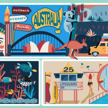 My project for course: Vector Illustration for Vibrant Compositions - Australia. Un proyecto de Ilustración vectorial, Ilustración digital y Dibujo digital de sarhwhite - 19.02.2024