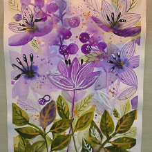 Meu projeto do curso: Aquarela floral: conecte-se com a natureza. Un proyecto de Ilustración tradicional, Pintura, Pintura a la acuarela e Ilustración botánica de Gina Zanini - 13.03.2024