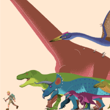 Hell Creek prehistoric fauna - vector illustration. Ilustração tradicional, Design gráfico, Ilustração vetorial e Ilustração digital projeto de Julian Zielonka - 13.03.2024