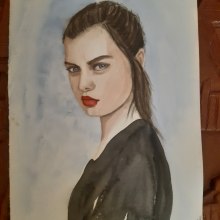 My project for course: Watercolor Portrait from a Photo. Traditional illustration, Watercolor Painting, Portrait Illustration, and Portrait Drawing project by maria_areias - 03.15.2024