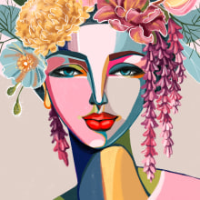 'Blossom Of The Spring' Poster. Traditional illustration, Arts, Crafts, Editorial Design, Fine Arts, Drawing, Poster Design, Digital Illustration, Portrait Illustration, Artistic Drawing, Digital Drawing, Editorial Illustration, and Fashion Illustration	 project by Liliia Rohova - 03.04.2024