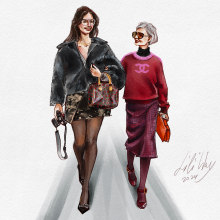 Street Fashion Illustration. Fashion, Sketching, Drawing, Digital Illustration, Watercolor Painting, Digital Drawing, Digital Painting, Figure Drawing, Editorial Illustration, Lifest, le, and Fashion Illustration	 project by Liliia Rohova - 03.16.2024