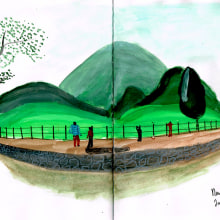 My project for course: Pictorial Sketchbook with Gouache. Ilustração tradicional, Esboçado, Desenho, Ilustração arquitetônica, Sketchbook, e Pintura guache projeto de Tanya Eirena - 21.03.2024