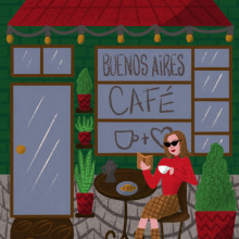 Mi proyecto del curso : Cafetería en Buenos Aires. Ilustração tradicional, Desenho, Ilustração digital, e Desenho digital projeto de amiwita22 - 22.03.2024