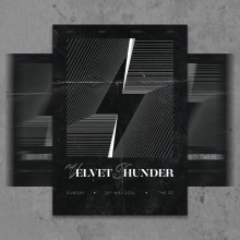 Velvet Thunder | concert poster. Un progetto di Design, Graphic design e Design di poster  di Luisa - 01.01.2024