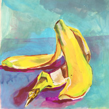 Banana food paint challenge . Gouache Painting project by beatrixwong - 03.22.2024