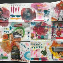 My project for course: Creative Notebook: Experiment with Collage, Stamps, and Decoupage. Ilustração tradicional, Colagem, Papercraft, e Sketchbook projeto de zoeinman - 24.03.2024