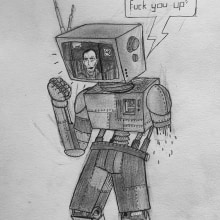 TV-Robot Sin Nombre. Traditional illustration project by Iván Horner - 03.17.2024
