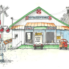A local Feed Store. Architecture, Street Art, and Drawing project by Tim Conner - 03.20.2024