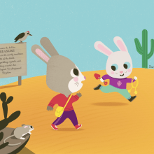 Two bunnies. Vector Illustration, Children's Illustration, and Editorial Illustration project by Sandra Grinberg - 03.26.2024