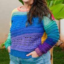 My Intro to Short Rows Crochet Sweater. Fashion, Fashion Design, Fiber Arts, DIY, and Textile Design project by Mary (Larter) Shaak - 03.28.2024