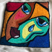 My project for course: Artistic wool cut for tapestries. Un progetto di Ricamo, Interior Design, Fiber Art, DIY, Punch needle e Textile Design di dr.aliaa.alshinhab - 28.03.2024