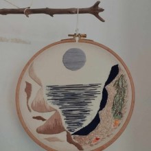 My project for course: Embroidery and Color: Create Textile Landscapes. Traditional illustration, Accessor, Design, Arts, Crafts, Embroider, Sewing, Textile Illustration, Interior Decoration, and Textile Design project by kostaki_anna - 03.28.2024